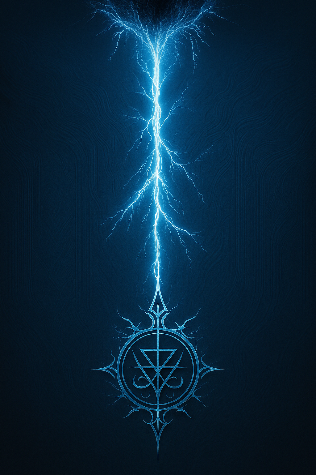 Lightning bolt striking an ornate protective sigil
